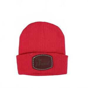 NEW THE WHOLE HERD kid's leather and printed patch beanie in infant